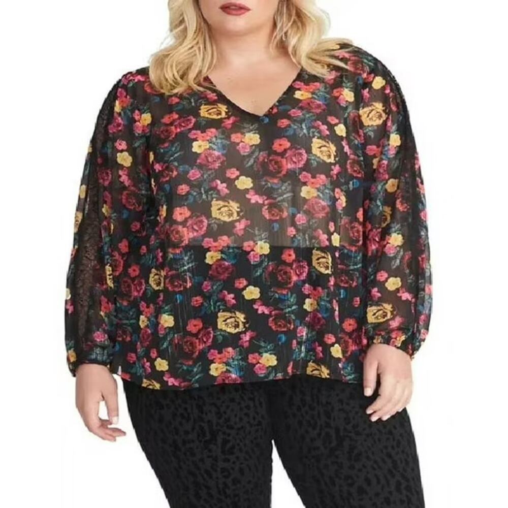 Rachel Roy Eve Floral Print Top NWOT 1X